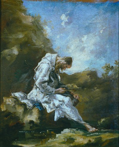 Eremit in der Wüste von Alessandro Magnasco